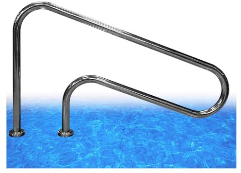 Pool-Handläufe, 2-teiliges Pool-Geländer-Set, In Den Boden Eingelassene Pool-Handläufe Aus Edelstahl Mit Schnell Zu Installierender Grundplatte, Einfache Installationsschienen (Size : 2pcs-1.5 mm)