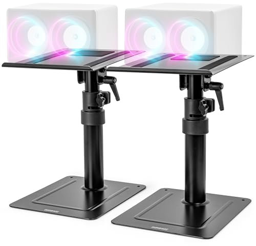 Duronic SPS30 Lautsprecherständer, 2 Universelle Boxen Tischhalterung, Höhenverstellbar, Drehbar, Neigbar, Boxenständer für Satellitenlautsprecher, Heimkino, Recording Studio, HiFi Monitor Stativ