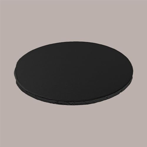 Lucgel, Vassoio Sottotorta Tondo Nero, Carta Rigida, Riutilizzabile, 40 cm, 2 pezzi