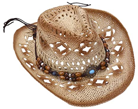 VALICLUD Strohhut für Herren Geflochtener Cowboyhut Sommerhut mit Breiter Krempe Sonnenhut für Damen und Erwachsene für Draußen und Strand