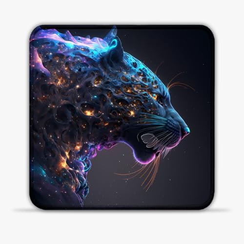 Tapis de Souris Spirit Animal Panther 25x25cm Tapis de Souris de Jeu Matériaux durables Portable dans Un Design Moderne et Frais Bords Cousus Tapis de Souris pour Souris Laser/optiques