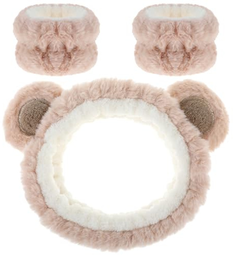DOPENSPI Haarband Kosmetik für Make Up und Waschen, Süßes Make up Stirnband, Elastische Flauschige Gesichtskopfwickel für Frauen und Mädchen Damen Yoga, Sport, Hautpflege Kosmetik Dusche