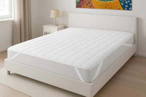 GRANA HOME Matratzenschoner – Atmungsaktiver Matratzenschutzbezug für längere Lebensdauer - Waschbar & Hygienisch - 100% Polyesterfüllung für zusätzlichen Komfort (120x200 cm)