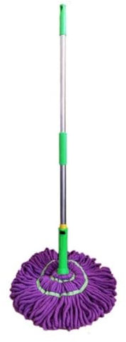 SHCHNA Spazzolone per Pavimenti Mocio Auto-strizzante con Manico Esteso Mocio Rotante Auto-Torsione Mocio Strizzabile per Lavaggio A Mani Libere per Pavimenti Mocio Pavimenti Mocio Mop(Steel Rod)