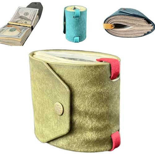 KIEYIQE Die Geldpapier -Wrap -Brieftasche, schneller Geldinhaber für Bargeld für Bargeld, handliche Geldbörse mit magnetischem Verschluss, kleine kompakte Luxus -Taschenbrieftasche 1 bis 99 (Green)