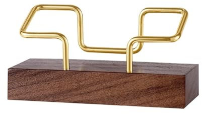 Visitenkartenhalter Visitenkartenetui aus massivem Holz, Basis for den Schreibtisch, Kartenständer, einfacher Visitenkartenhalter(Gold)
