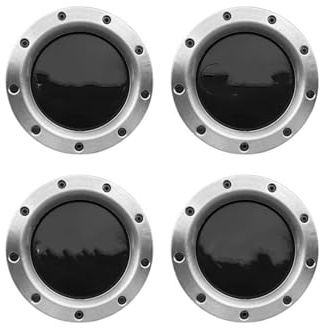 4 st 146 mm grå fälgkåpor, fälgkåpor, navkåpor, 8D0601165K, kompatibla med Audi TT A2 A3 A4 A8 S6 Q5 Q7 RS6, billogotyp, tillbehör(Black 146mm)