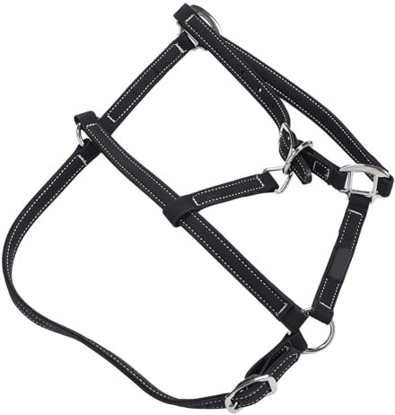 SUNGOOYUE Brida de Caballo Ajustable, Arnés de la Cabeza con Cuerda de Tracción de Alta Resistencia para Entrenamiento y Control de Engranajes (L)