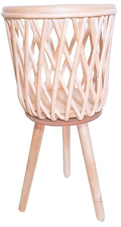 Generisch Pflanzenständer, Rattan Plant Stand | Rattan Indoor Plant Stand Holder | Gewebte Display -Pflanzgefäßschelf mit Beinen Blumenkühlhocker für Küche, Garten und Boden