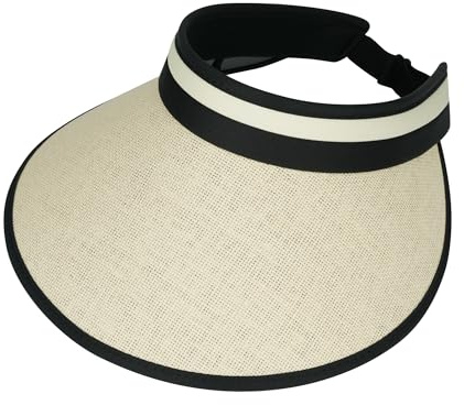 Clakllie Sommer Sun Visor Cap Damen Sonnenhut UV-Schutz Stroh Sonnenhut mit Breiter Krempe Sonnenschild Outdoor Sport Golf Tenniskappe