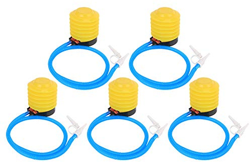 Tbest Pompa Gonfiabile Sportiva, L 4,5 Pollici Giallo, Pompa per Aria del Piede con Ugelli Aggiuntivi per Matrimoni, Festival, Ideali per Usi Multipli, Facile da Usare
