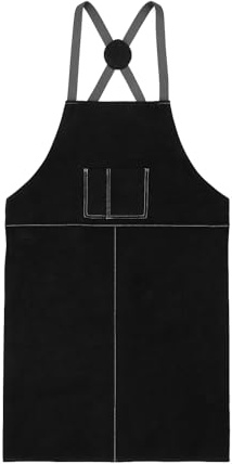 Houseables Leather Apron, Welding Apron, For Men, Blacksmith, Work Bib, Heat Resistant, Welder Gear, Forging, Woodworking, Wood, Metal Working, Blacksmithing, Flame Resistant Shop Clothing 24x35 Black