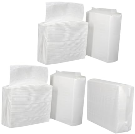 SKISUNO 5 Beutel Weiße Badezimmerservietten aus Saugfähigem Papier Multifunktionale Handtücher fürs Badezimmer und Küche Wasserabsorbierend für Restaurants und Gewerbe