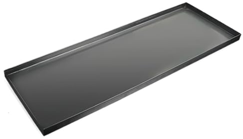 Bac de Récupération D'huile en Acier Inoxydable, Bac de Cage pour Chien, Anti-fuite pour Machine à Laver, Mini-réfrigérateurs, Climatiseurs(Black,40x20x2cm/16x8x0.8in)