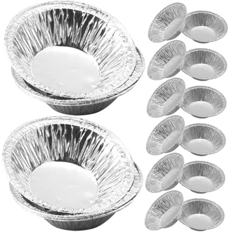 FUNNETOYU 500 Mini Moldes Redondos Desechables de Aluminio para Tartas Excelente Conductividad Térmica Ideales para Uso Profesional y Camping