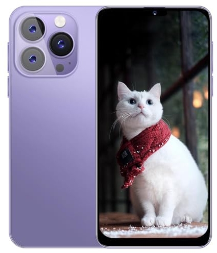 PrzTIk 6.3 HD Screen Cheap Smartphone, 16GB ROM (Expansion to 128GB), 4000mAh Large Battery, Dual SIM Dual Camera,Android 10.0,Support WiFi Bluetooth Face ID Mobile Phone (Purple)