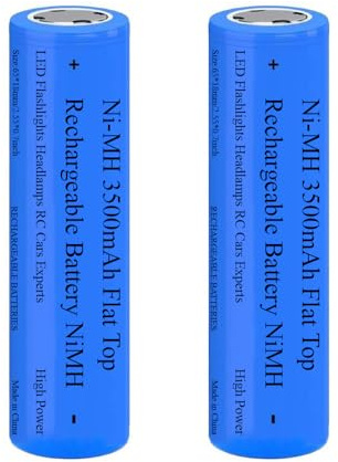 2 Packung 3500 mAh Akku Flache Oberseite Wiederaufladbarer NIMH, NI-MH Hohe Kapazität Akkus für Kamera/Kleinen Lüfter/LED Stirnlampe/Solarleuchten