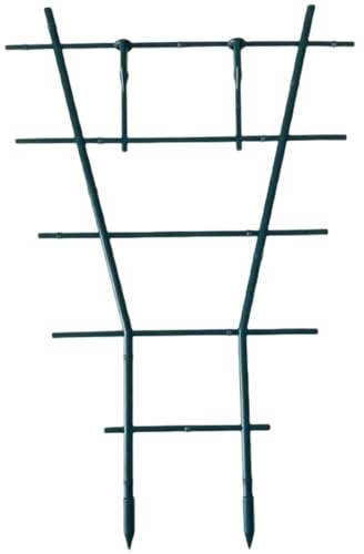 Homeponnew Mini enrejado apilable para plantas trepadoras, paquete de 10 estacas de plástico para macetas de interior y exterior, 38 x 25 cm, verde