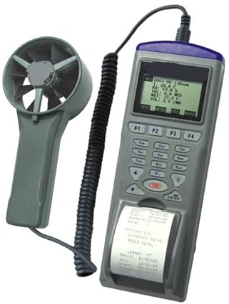 Gedruckter Windgeschwindigkeits- und Volumenrekorder Industrieller Windtester Umwelt-Anemometer-Instrument