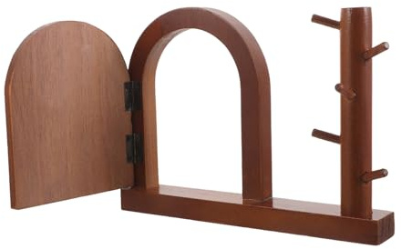 Yardenfun Cubierta Protectora de Interruptor de Luz de Madera Maciza Rústica, Tamaño Único, con Colgador de Llaves para Decoración de Hogar, Baño y Cocina, Fácil Instalación, Cubierta