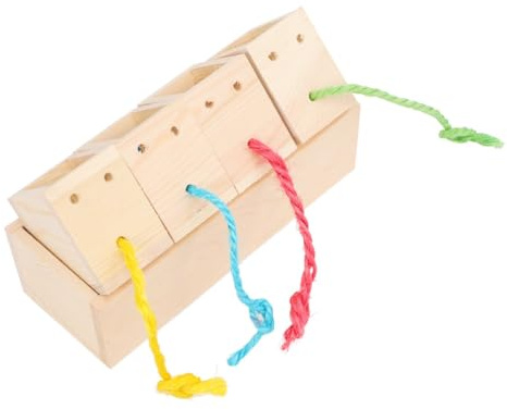 JECOMPRIS Mangeoire en Bois pour Perroquet, Éducatif Interactif Résistant aux Morsures, Boîte de Recherche de Nourriture pour Cage et Aire de Jeux, Adaptée aux Grands Perroquets