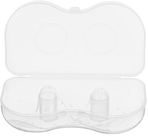 SECFOU Silikon Stillhütchen Transparent mit Schutzschild und Aufbewahrungskoffer für Flache Brustwarzen und Stillbedarf bei Neugeborenen