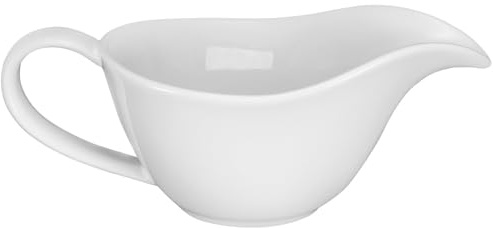 TOYANDONA Salsiera in Porcellana Bianca Manico Comodo e Design Semplice, Accessorio Versatile per Servire Salse e Condimenti a Tavola