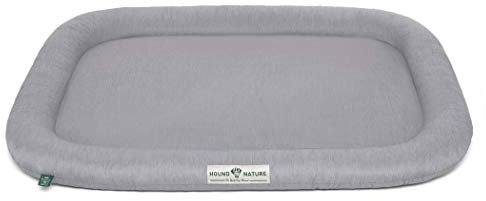 HOUND & NATURE Hundekissen Arosa - weiches Liegekissen für sehr große Hunde - Öko-Hundebett waschbar, hygienisch, robust & nachhaltig (XL - 135x95 cm - Hellgrau)