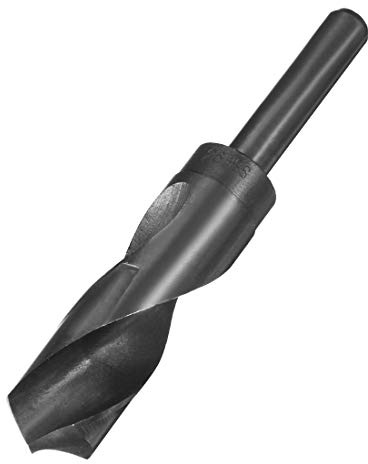 sourcing map 26 mm Bohrer mit reduziertem Schaft HSS 9341 schwarz oxidiert mit 1/2 Zoll Zylinderschaft