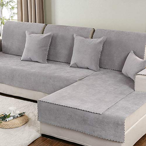 Love House wasserdichte Schnitt Sofa Überwurf Für Haustiere, Anti-rutsch Einfarbig Schmutzresistent Schonbezug Sofa Sofa Throw Sofabezug -grau 70x180cm(28x71inch)