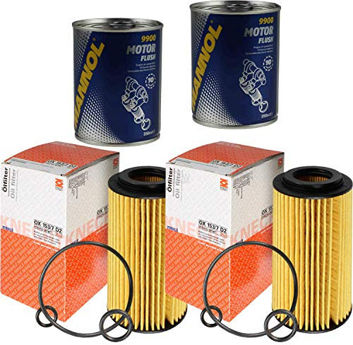 2x Original MAHLE/KNECHT Ölfilter OX 153/7D2 + 2x SCT Motor Flush Motorspülung