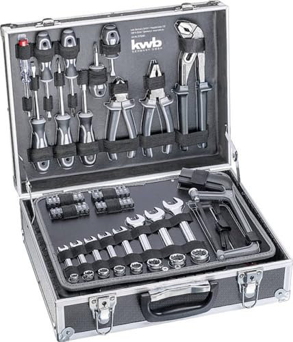 kwb Werkzeugkoffer aus robustem Aluminium inkl. 199-tlg. hochwertigem Werkzeug-Set als perfekte Grundausstattung für den Haushalt, die Werkstatt oder den mobilen Einsatz