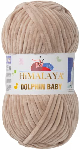 Strickfein Himalaya Dolphin Baby Wolle Garn Baumwolle Strickwolle zum Stricken häkeln (80317 Hellbraun)