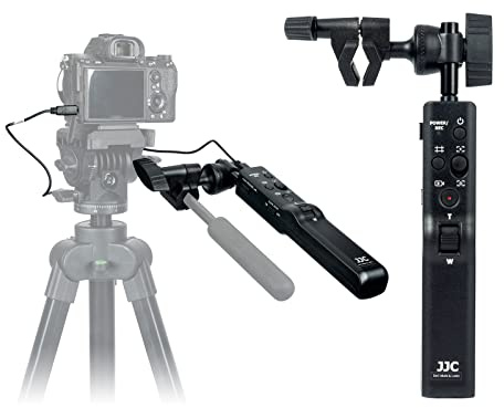 JJC Caméra Trépied Télécommande pour Sony FDR-AX53 HDR-CX405 A9III etc, Poignée de Trépied Universelle pour Multi/Lanc Caméra/Caméscope