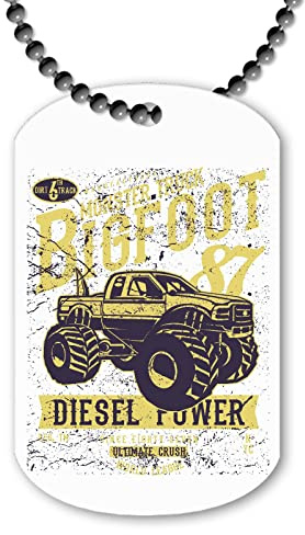 Miammo Big Foot Diesel Power Monster Truck Design [200B] - Necklace Dog tag Pendant on Ball Chain
