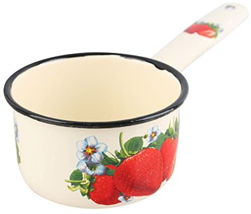 DOITOOL Pentolino Smaltato Per Latte Con Manico Lungo Piccola Pentola Multifunzionale Per Riscaldare Latte Salse E Acqua Adatta Per Cucina Domestica E Uso Quotidiano