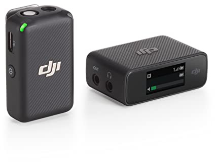DJI Mic (1 TX + 1 RX), Wireless Lavalier Microphone, 250m (820 ft.) Range, Compact and Ultra-Light, 14-Hour Recording, Wireless Microphones for PC, iPhone, Android, Cameras, Vlogs, Live Stream