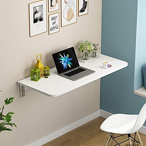 Weißer Klapptisch, an der Wand montierter Computertisch, Arbeitsstation, aus Holz, faltbarer Wandtisch für die Küche, Esstisch, kleiner, platzsparender, optionaler Arbeitstisch für das Home Office (90