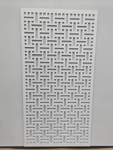 Laserkris Grille décorative pour radiateur - Panneau MDF perforé de 6 mm d'épaisseur (1200 mm x 620 mm) - Motif AL6 (blanc apprêté)