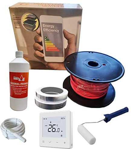Nassboards Pro Elite Loose Cable Electric Underfloor Heating System 150w - Touch Screen, Wifi, Smart Thermostat with Installation Kit & Instructions for Carpet, Tiles, Laminate, Wood, Concrete