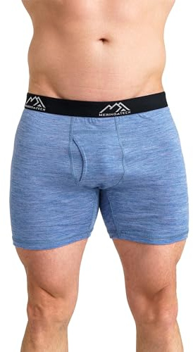 Merino.tech Merino Wool Underwear Mens - 100% Merino Wool Base Layer Boxer Briefs for Men (Small, 1 Pack - 190 Deep Blue)