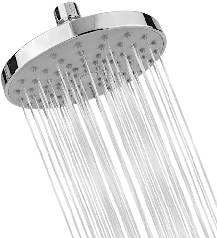 15cm Ducha redonda de alta presión hecha de material ABS - Experiencia de ducha cómoda, incluso si la presión del agua es baja, se puede instalar en la pared o el techo