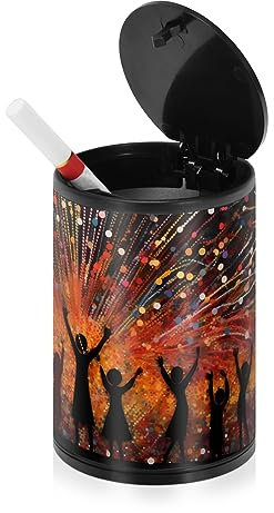 d Cheer Großer Aschenbecher für Zigaretten mit Deckel, geruchsdicht, Edelstahl, tragbar, rauchfrei, selbstlöschend, Butt Bucket Ash