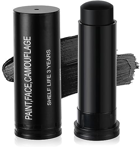 Aomig Face Paint Stick, Eye Face Body Paint Stick Colors Tube Waterproof Face Paint For Sports Baseball Softball Football Athletes Halloween Game Cosplay Costume Party Makeup Stick(Black)