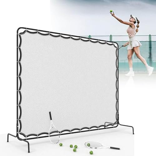Tennis-Rebound-Netz, Tennisnetz, 9,5 X 7 Fuß Tennis-Rebound-Übungswand, Solo-Tennis-Trainer, Bewegliches Tragbares Backboard for Das Training Im Innen- Und Außenbereich