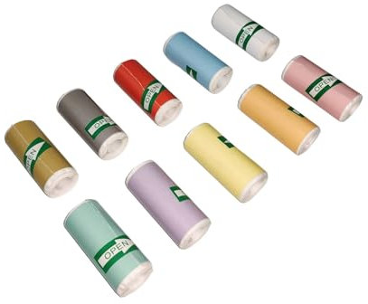 12 rotoli di pellicola di ricarica for macchina fotografica istantanea, stampa termica senza anima for registratori di cassa portatili da 57 mm, stampante mobile Rotoli Di Carta Termica(10 Color Stick