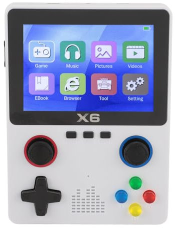 Handheld Video Games Player, Retro Gaming Console with 3.5 Inch IPS Screen, 32G Memory Card, 2000mAh Battery, 11 Emulators, TV Output Port, Large Screen Output (White)