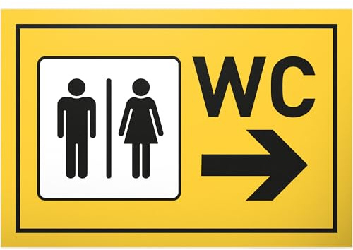 DankeDir! Cartello per WC a forma di freccia, 30 x 20 cm, in plastica, per appendere il WC, per il WC, per il bagno, per gli ospiti, per il bagno, per gli ospiti