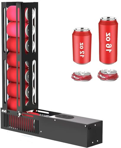 Trituradora de Latas Neumática, Trituradoras Automáticas de Latas, Capacidad para 8 Latas, Trituradora de Latas de Carga Automática para Reciclaje de Latas de 12 Oz ~ 16 Oz, Trituradora de Latas