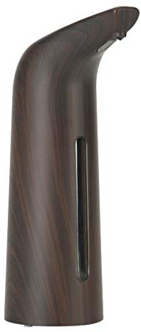 Dispensador automático de jabón líquido de 400 ml, con patrón de grano de madera, funciona con pilas, máquina desinfectante sin contacto para baño, inodoro, cocina